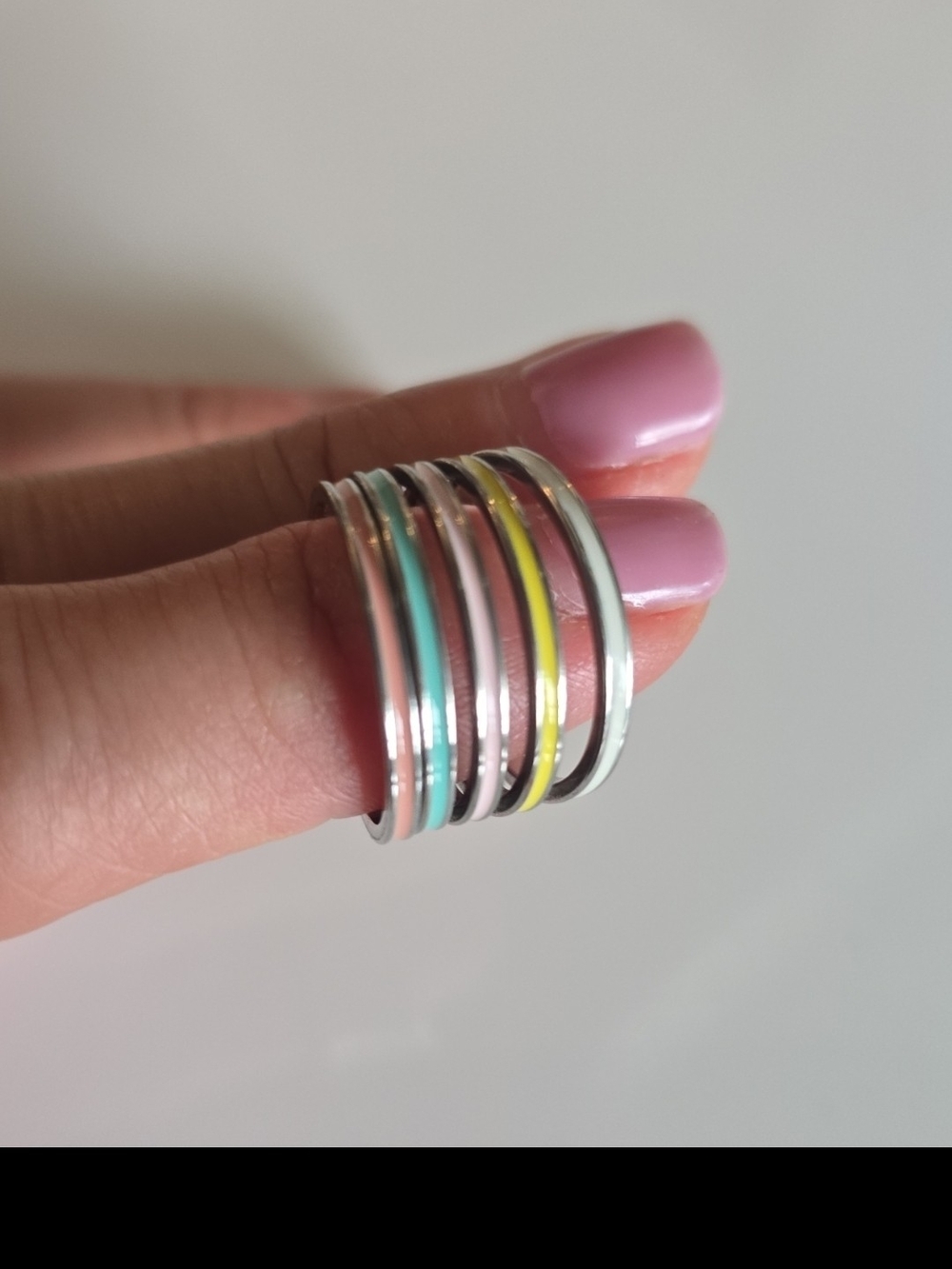 Multi-Color Stacked Enamel Rings - Picture 3 of 4